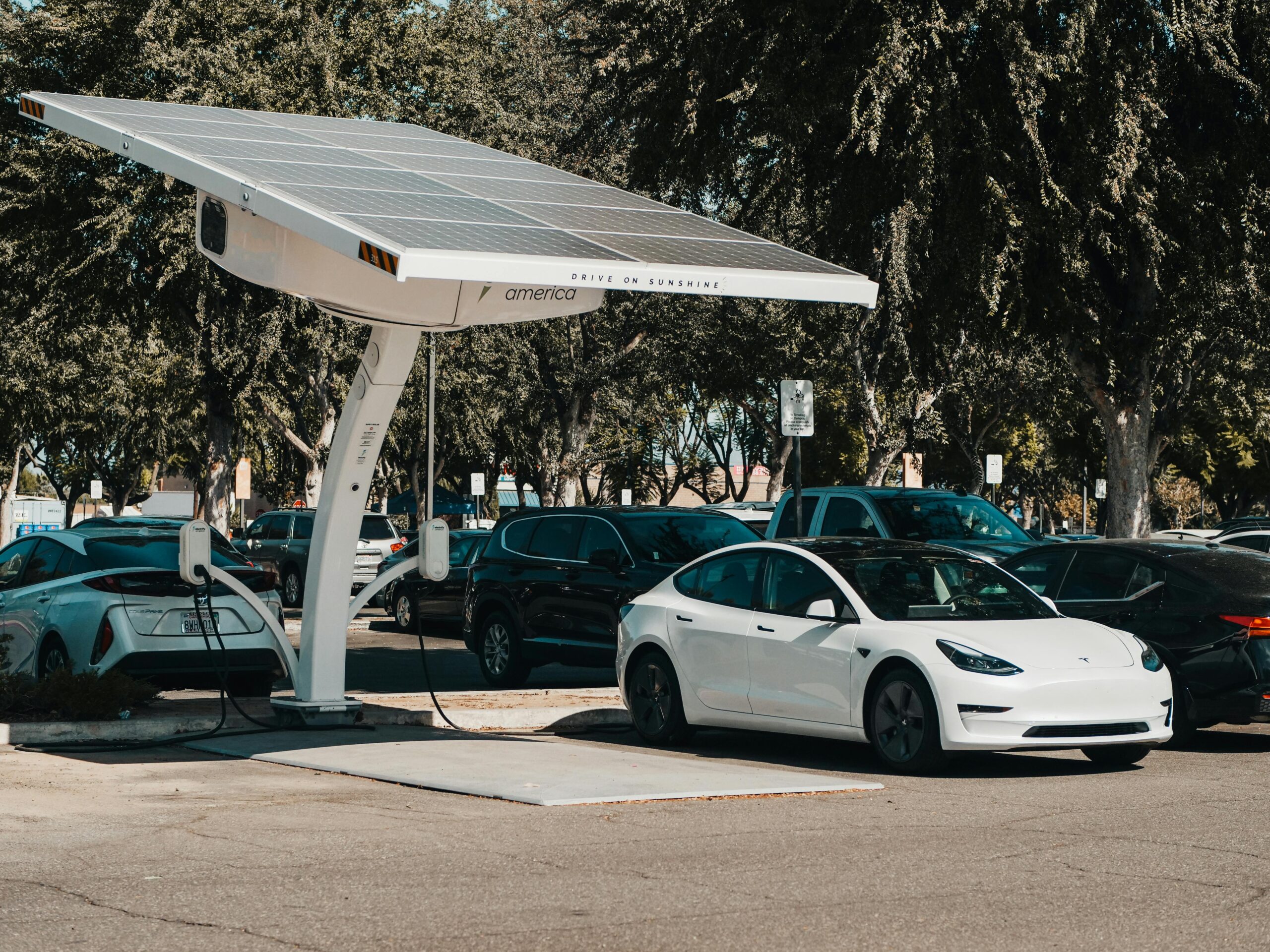 a solar panel charging station